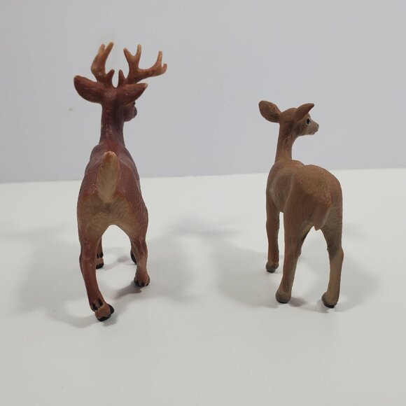 1998 Safari Ltd Stag And Doe Deer Lot Vintage Figures - Picture 5 of 16